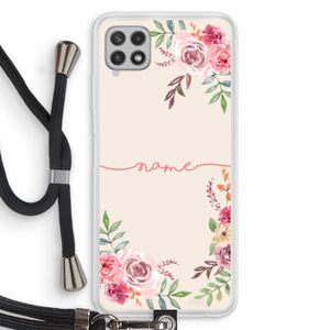 Rozen: Samsung Galaxy A22 4G Transparant Hoesje met koord