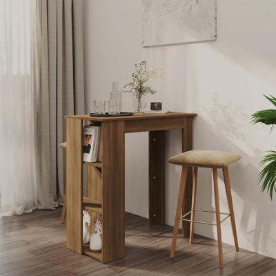 Bartafel met schap 102x50x103,5 cm bewerkt hout bruin eiken