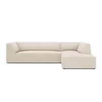 Windsor & Co Sao Hoekbank met Chaise Longue Rechts - 4-zits - Ribstof - Lichtbeige