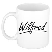 Wilfred Naam koffiemok - beker - met sierlijke letters - wit - 300 ml - Cadeau - Heren