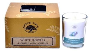 Green Tree Geurkaars white flower votives