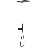 Regendouche set Tres 3V | Inbouw | Mengkraan | 3-weg | Rond | Zwart mat