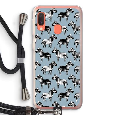 Zebra: Samsung Galaxy A20e Transparant Hoesje met koord