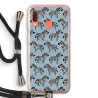 Zebra: Samsung Galaxy A20e Transparant Hoesje met koord