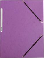 Q-CONNECT elastomap, A4, 3 kleppen en elastieken, karton, paars
