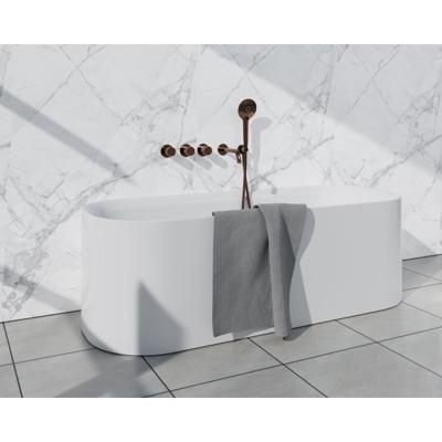 Fortifura Nebbio Badcombinatie-set - thermostaatkraan - inbouwdeel - 2x uitbreiding inbouwdeel - wandaansluitbocht - gladde doucheslang - ronde handdouche - uitloop - geborsteld koper SW1183069 2x SW1183076 2x SW1183082 SW970045 SW799
