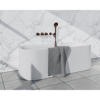 Fortifura Nebbio Badcombinatie-set - thermostaatkraan - inbouwdeel - 2x uitbreiding inbouwdeel - wandaansluitbocht - gladde doucheslang - ronde handdouche - uitloop - geborsteld koper SW1183069 2x SW1183076 2x SW1183082 SW970045 SW799