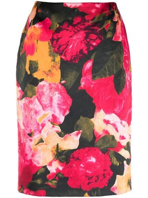 Versace Pre-Owned jupe crayon à roses imprimées (années 2000)