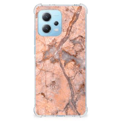 Xiaomi Redmi Note 12 5G Anti-Shock Hoesje Marmer Oranje Xiaomi Redmi Note 12 5G Anti-Shock Hoesje Marmer Oranje