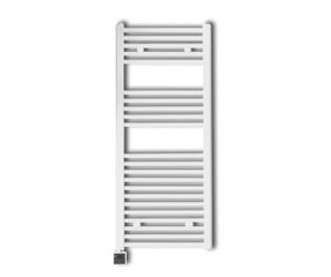 Sanicare elektrische design radiator 45x112cm wit met Bluetooth en thermostaat links zwart