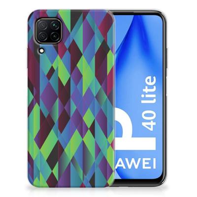 Huawei P40 Lite | TPU Hoesje | Abstract Green Blue