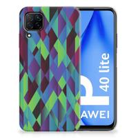 Huawei P40 Lite | TPU Hoesje | Abstract Green Blue
