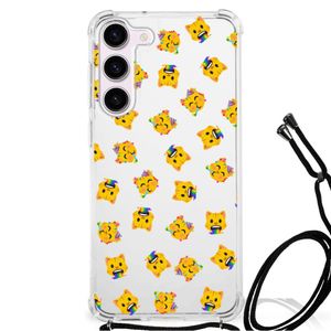 Doorzichtige Silicone Hoesje voor Samsung Galaxy S23 Katten Emojis