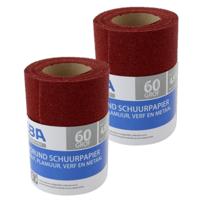 Schuurpapier rol - 4x - P60 - 110 mm x 4,5 m - nat en droog schuren