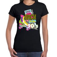 Verkleed T-shirt voor dames - back to the 90s - zwart - jaren 90 - foute party - carnaval