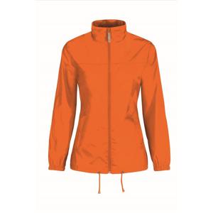 Windjas/windbreaker - dames - oranje - met capuchon