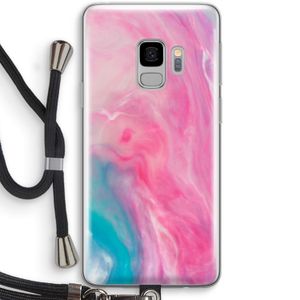 Roze explosie: Samsung Galaxy S9 Transparant Hoesje met koord