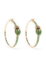 Aurelie Bidermann boucles d'oreilles Scarab en or 18ct ornées de diamants et tsavorites - thumbnail