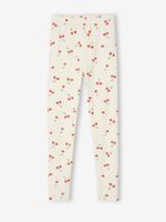 Oeko-Tex® legging met bloemenprint voor meisjes ecru