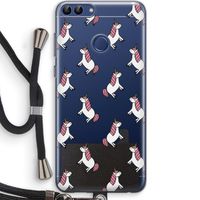 Eenhoorns overal: Huawei P Smart (2018) Transparant Hoesje met koord