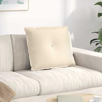VidaXL Rugkussen crème 60 x 50 cm cordstof
