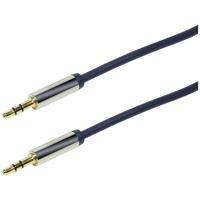 LogiLink CA10030 Jackplug Audio Aansluitkabel 0.30 m Donkerblauw (mat)