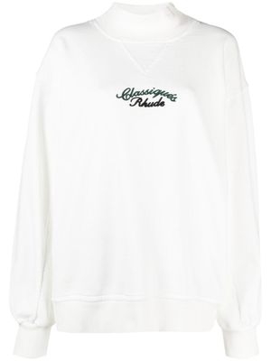 RHUDE sweat en coton à logo brodé - Blanc