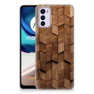 Bumper Hoesje voor Motorola Moto G42 Wooden Cubes