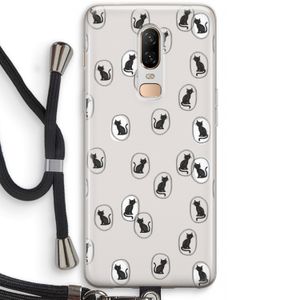 Miauw: OnePlus 6 Transparant Hoesje met koord
