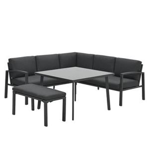 Garden Impressions Tropea lounge dining set 5-delig-donker grijs