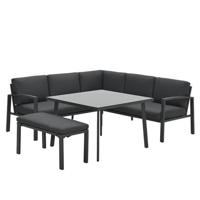 Garden Impressions Tropea lounge dining set 5-delig - donker grijs