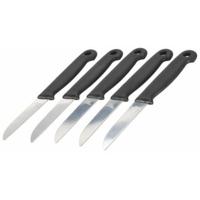 Excellent Houseware Schilmessen - 15x - zwart - keukenmesjes - RVS - 16 cm