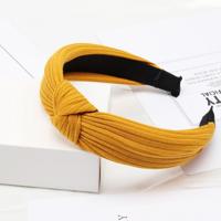 Zachte geknoopte hoofdband Hairband Lady Bow haar hoepel haaraccessoires (geel)