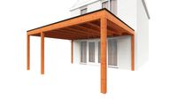 Trendhout Aanbouwveranda Modena 550x485 cm - model links- Plat dak- Hout- Trendhout