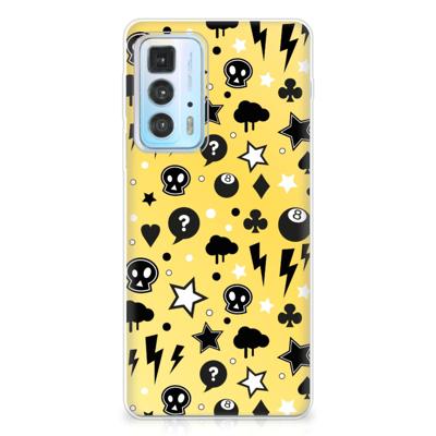 Silicone Back Case Motorola Edge 20 Pro Punk Geel Silicone Back Case Motorola Edge 20 Pro Punk Geel