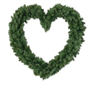 Kerstkrans - groen - hart - 50 cm - kerstdecoratie