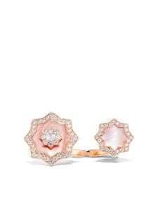 David Morris bague en or rose 18ct pavée de diamants