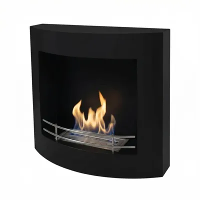 Muur-hangende bio-ethanol haard in zwart | ScandiFlames | Hangende bio-ethanol haard | Zwart