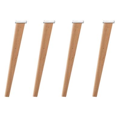 Eiken schuine tafelpoot 73 cm van massief hout 10 x 4 cm - set van 4 stuks