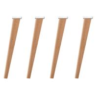 Eiken schuine tafelpoot 73 cm van massief hout 10 x 4 cm - set van 4 stuks