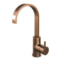 Brauer Copper Edition ColdStart wastafelkraan met draaibare platte uitloop model B koper geborsteld PVD