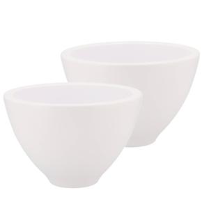 DK Design Bloempot/plantenpot - 2x - Vinci - wit mat - voor kamerplant - D15 x H23 cm