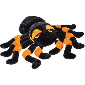 Suki gifts Pluche knuffel spin - tarantula - zwart/oranje - 82 cm - XXL-size   -