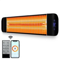 Gologi Slimme Terrasverwarmer - Heater Elektrisch - 2000W - Bediening met App of Afstandsbediening - Zwart - thumbnail