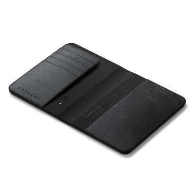 Satechi Vegan Leather passport cover with Find My