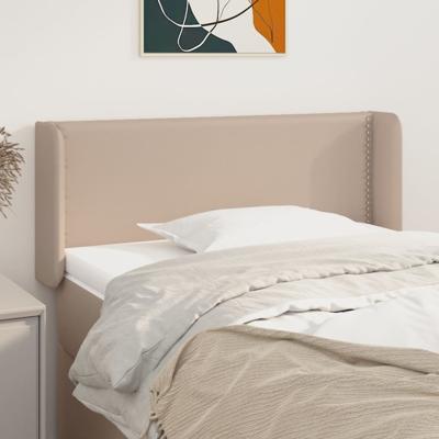 Hoofdbord met randen 83x16x78/88 cm kunstleer cappuccinokleur
