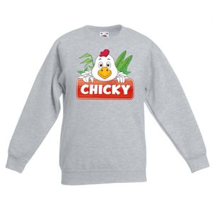 Sweater grijs voor kinderen met Chicky de kip