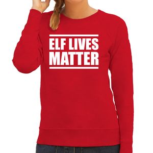 Elf lives matter foute Kersttrui / Kerst outfit rood voor dames