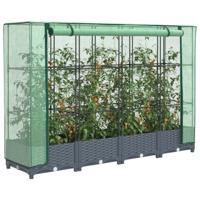 VidaXL Verhoogde plantenbak met kashoes rotanlook 160x40x123 cm