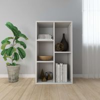 Boekenkast/dressoir 50x25x80 cm spaanplaat wit - thumbnail